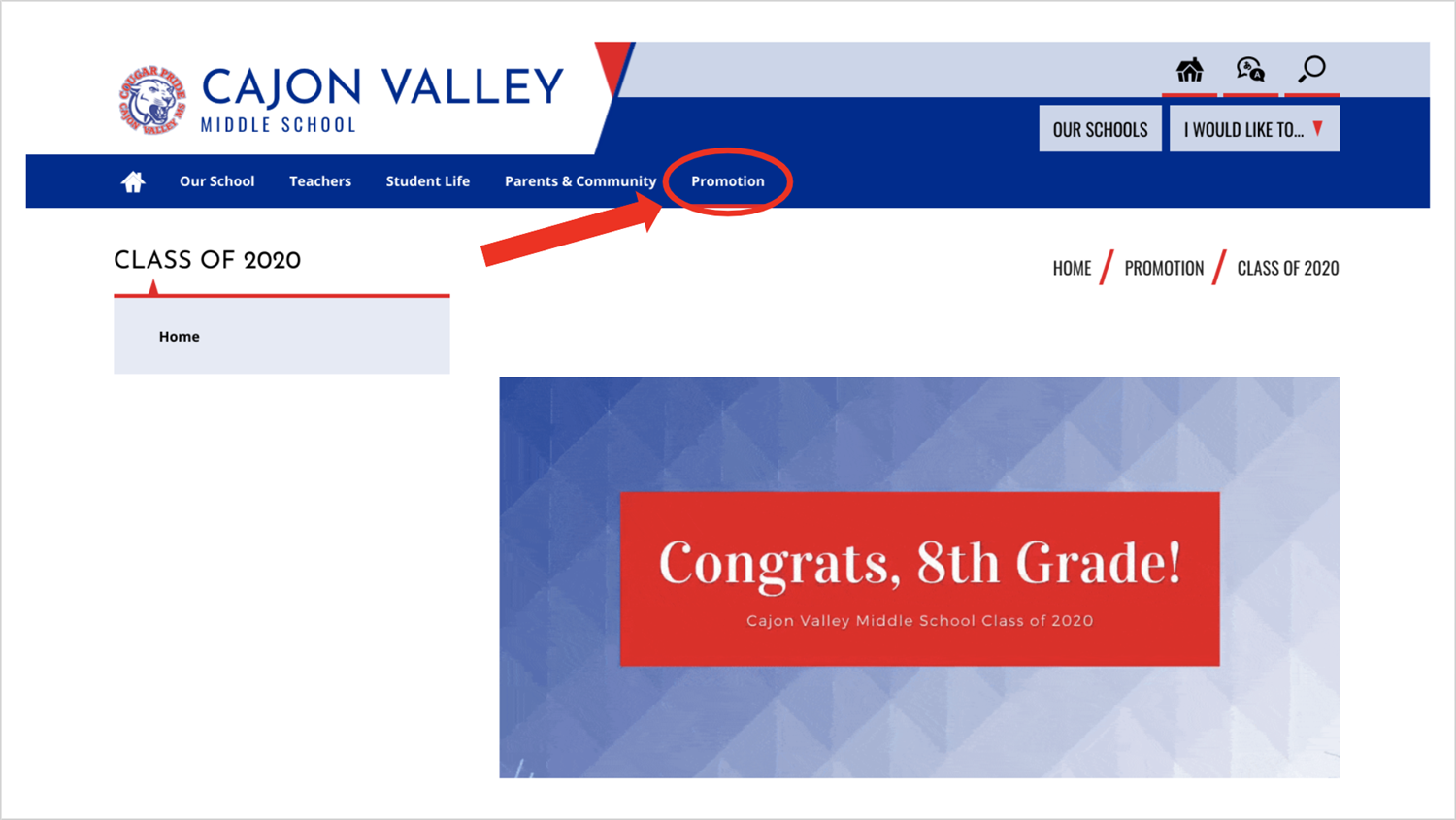 Cajon Valley Middle / Homepage